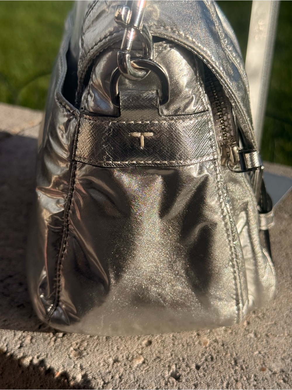 Tory Burch Small Virginia Metallic Small Messenger Crossbody-GUC - Picture 8 of 13
